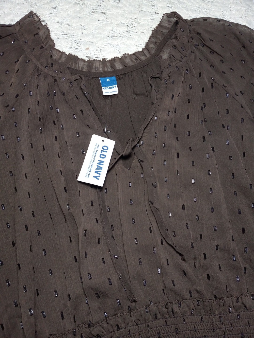 Old Navy Brown Long Sleeve Tiered Mini Dress Size M NWT - Picture 5 of 8